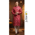Exquisite Modal Silk Kurta, golden motifs on a rich vibrant base