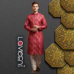 Exquisite Modal Silk Kurta, golden motifs on a rich vibrant base