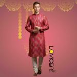 Exquisite Modal Silk Kurta, golden motifs on a rich vibrant base