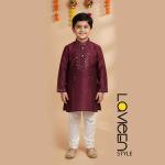 Rich wine kurta features intricate sequin and embroidery work